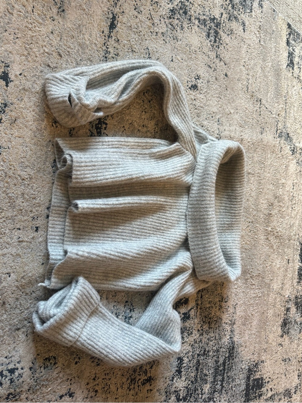 Jessica Simpson Light Gray Ribbed Cowl Neck Sweater